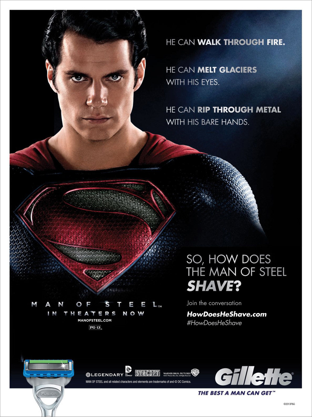 Gillette Man of Steel campaign artwork